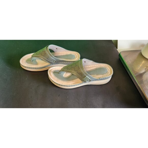 Siketu Women's Thong Sandals Cut Floral Design VGC Size 8.5 - Picture 8 of 8